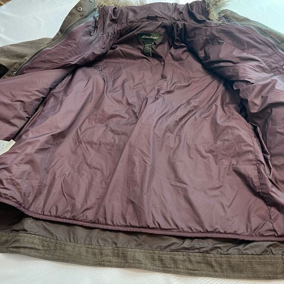 Eddie Bauer Women’s Hooded Jacket Zip Liner Faux Fur Attached Size 1X - Picture 4 of 10
